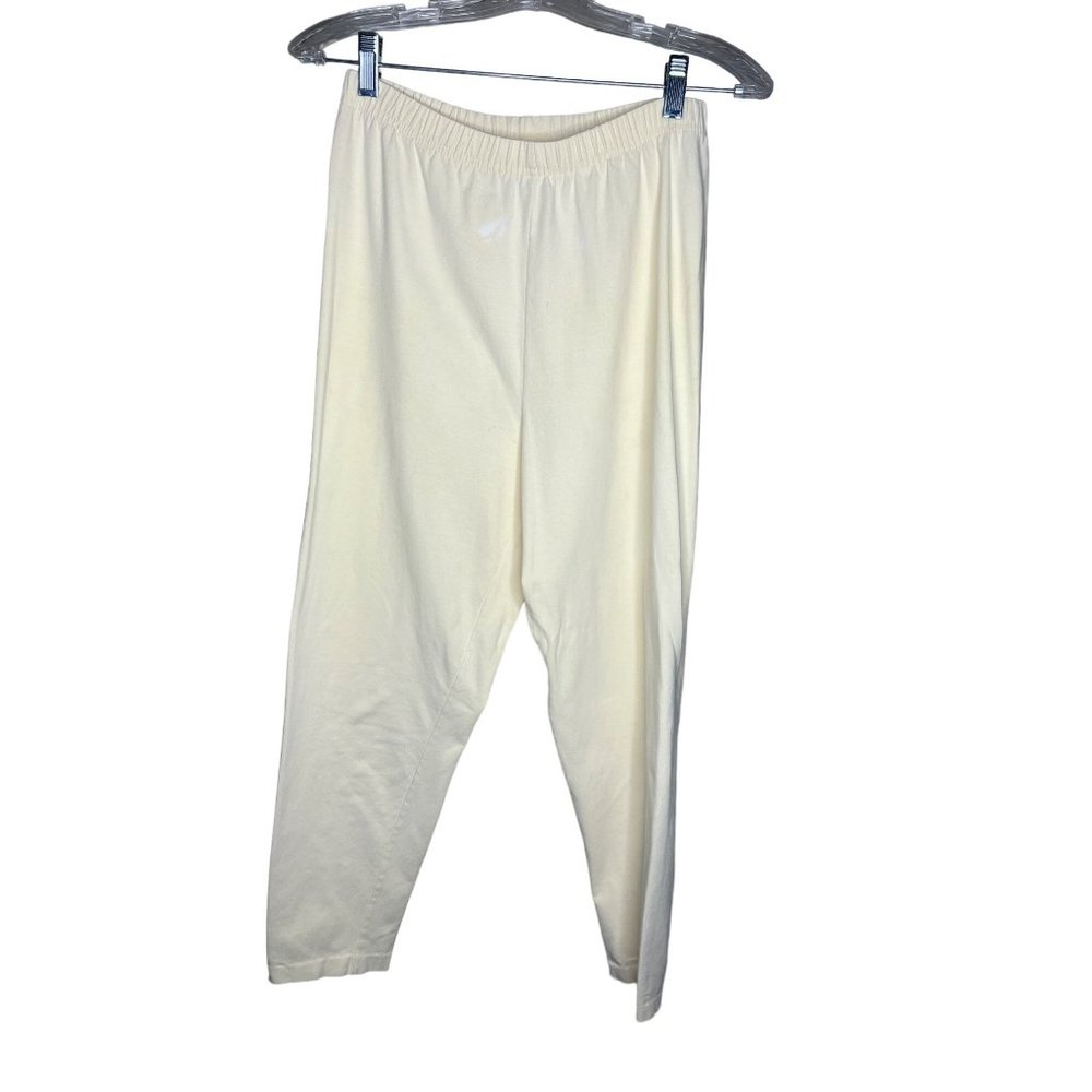 JEANNE PIERRE Women's Soft Leggings Pants Size Small Pull on Yellow Stretch Elas